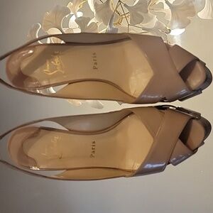 Christian Louboutin Shelly Beige Slingback Heels